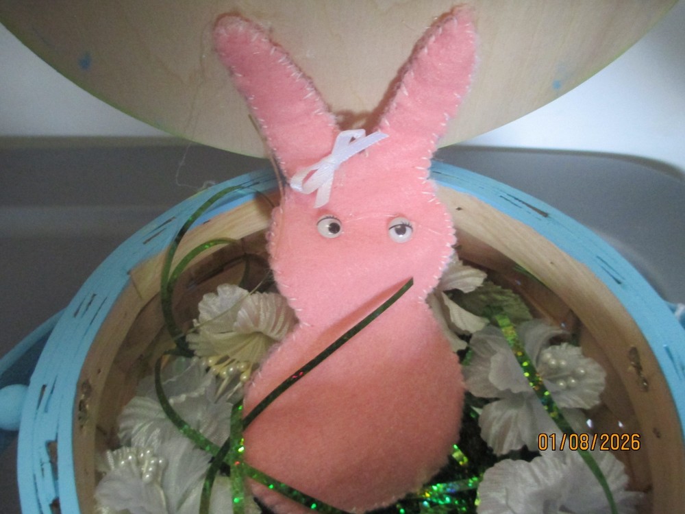 Hoppy Easter Hand Painted Pop up Basket