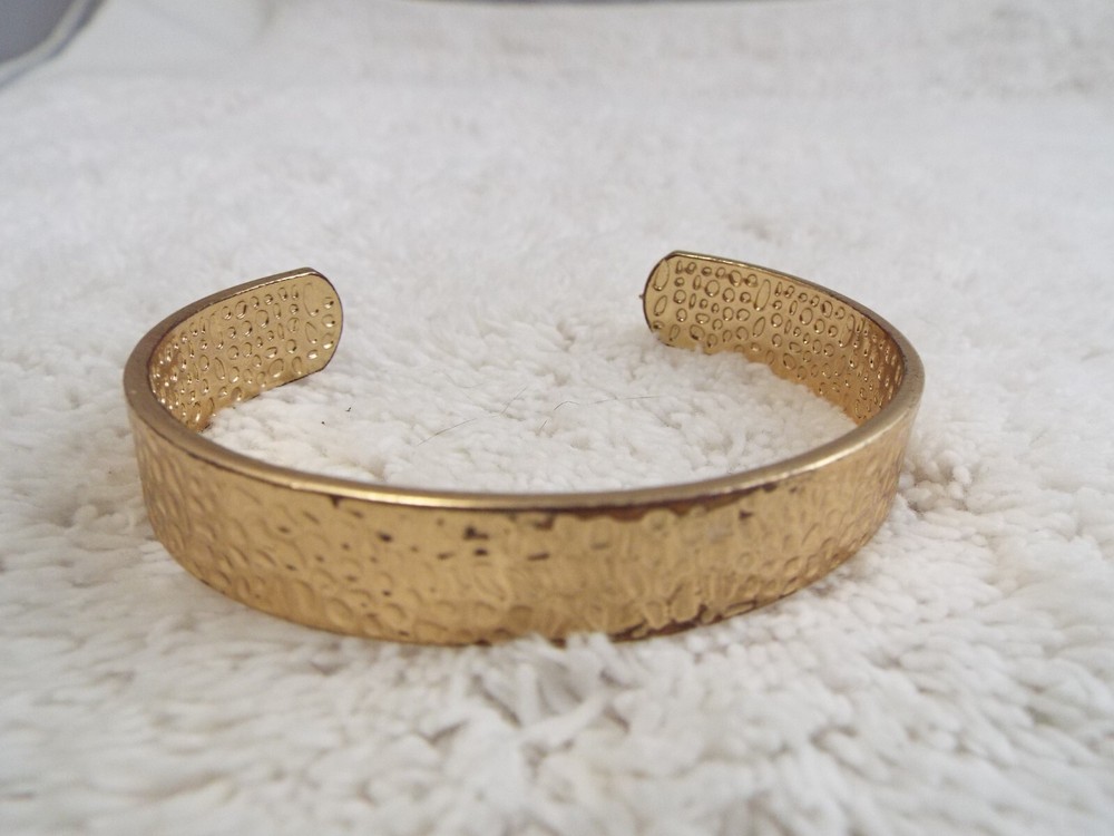 Hammered Goldtone Cuff Bracelet (J3)