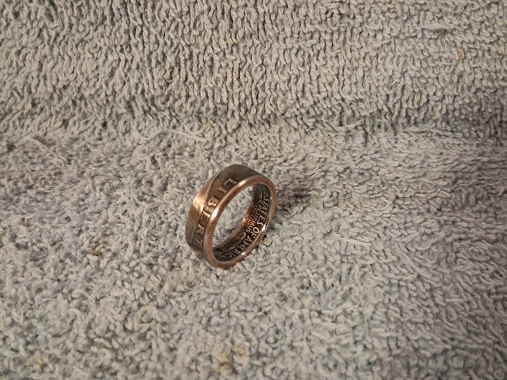 1997 Washington Quarters, Handmade Coin Ring, Size 6-1/2 clad