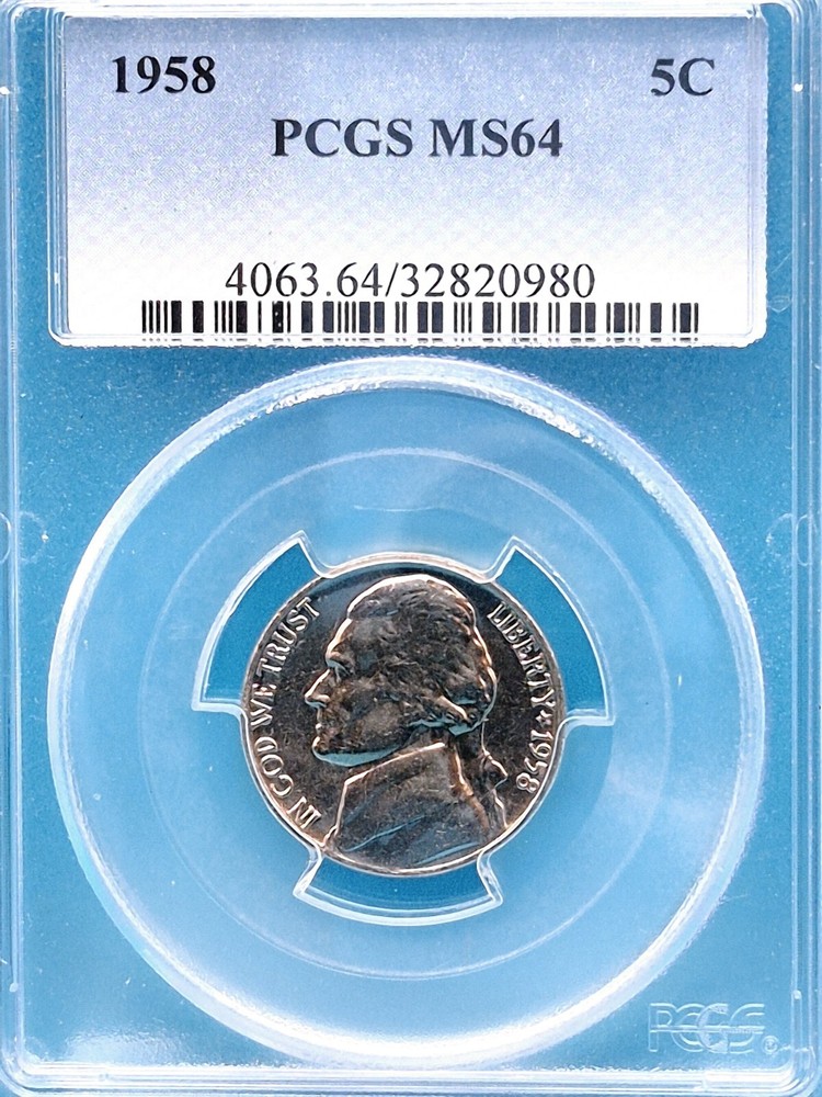 1958 Jefferson Nickel PCGS MS 64