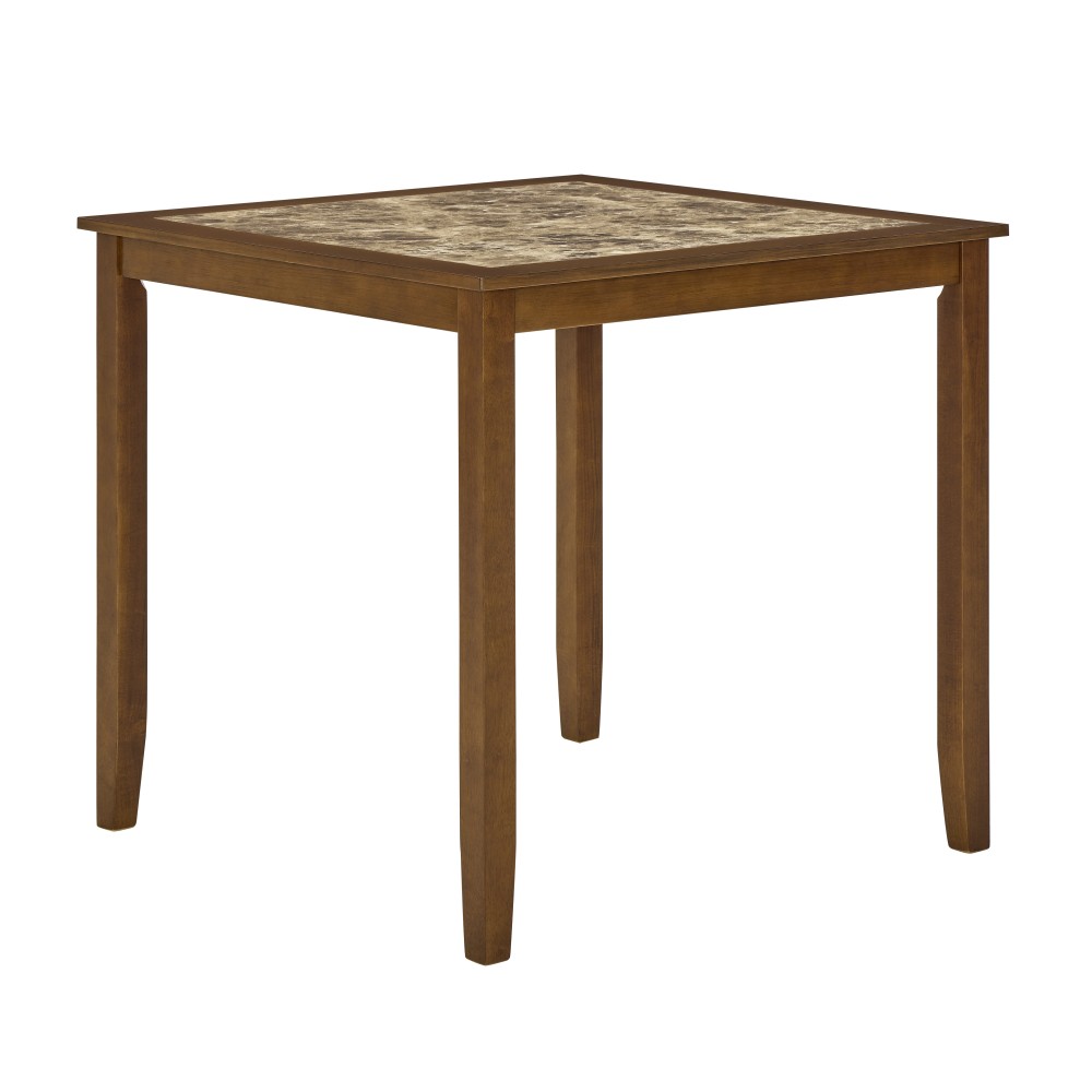 For Dining Room 5 Piece Dining/Bar Table Set - Retro-Style Breakfast Table Brown
