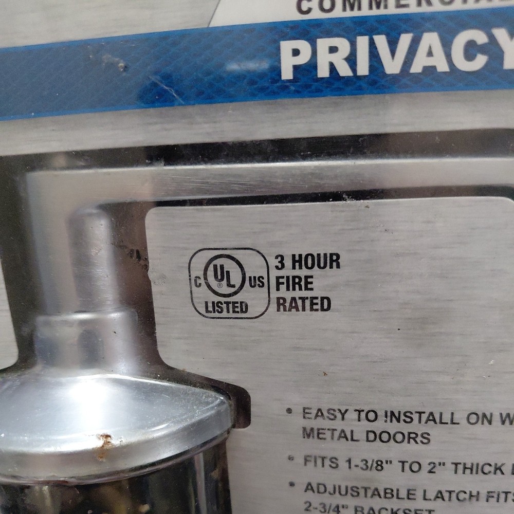 Universal Hardware Locking Door Handle Set Commercial Privacy Grade 2 ADA Silver