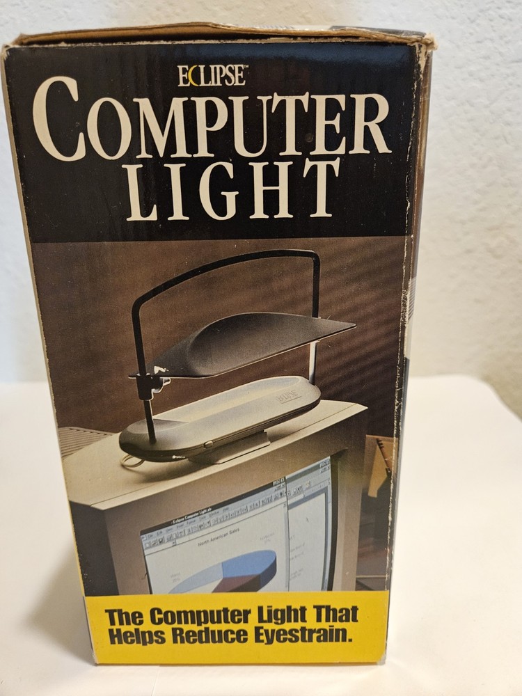 Vintage ECLIPSE COMPUTER LIGHT Glare & Eyestrain •Ergonomic •Easy to Mount