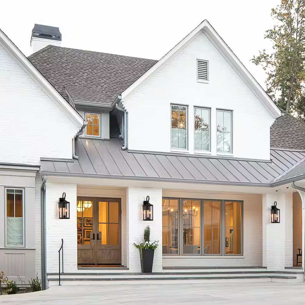 25.7 In. 2-Light Bronze Non Solar Large Outdoor Wall Lantern Sconce Light