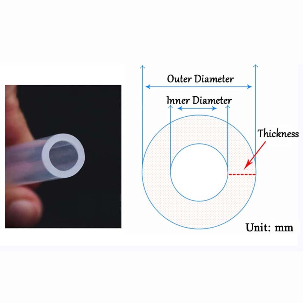 Transparent Silicone Rubber Tubing Hose Medical Food Grade ID from 0.5mm to 60mm