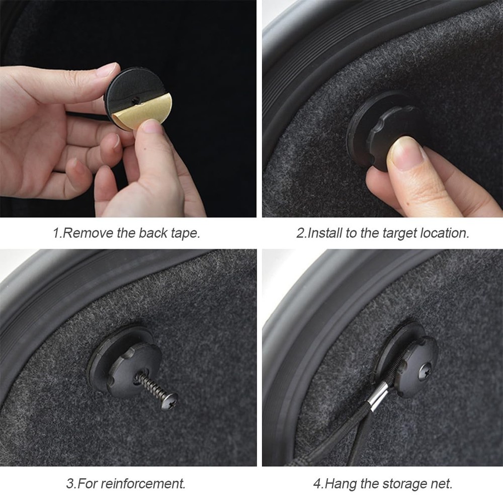 Car Rear Cargo Net Double-Layer Adjustable Stretchable Elastic Storage Organi...