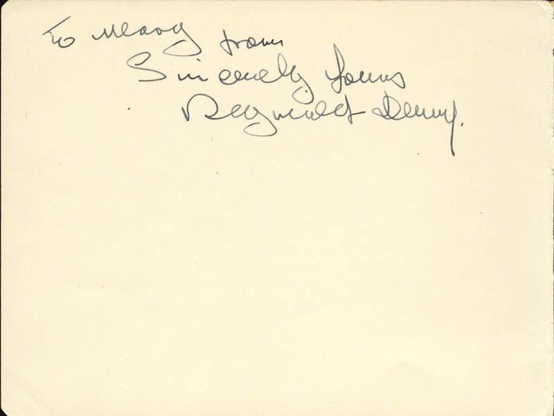 REGINALD DENNY - AUTOGRAPH NOTE SIGNED CO-SIGNED BY: LUISE RAINER