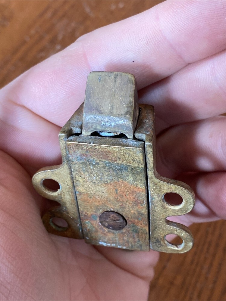 Antique Brass Pull Ring Transom Window Latch Catch Awning Sash Lock Finger Loop