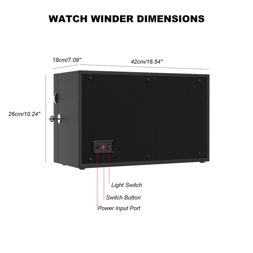 Automatic Rotation 6 Watch Winder Box With 6 Extra Storage Box Blue LED Light