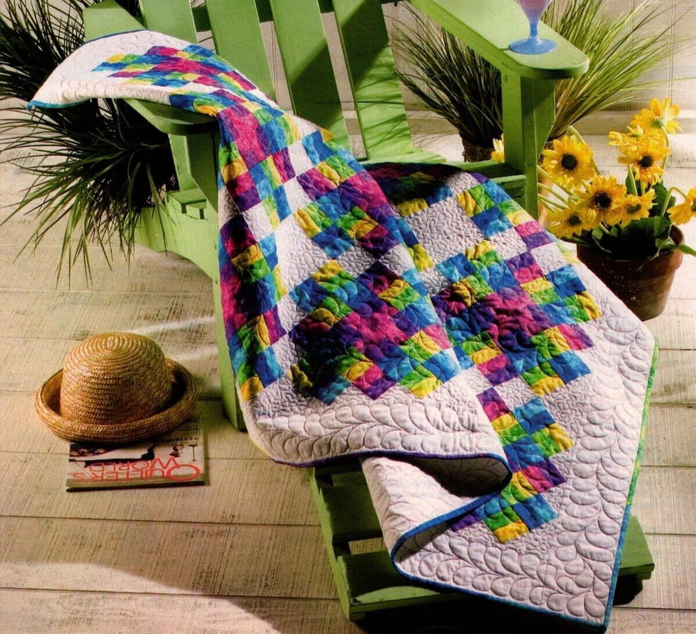 Rainbow Weave Quilt Pattern Pieced CT