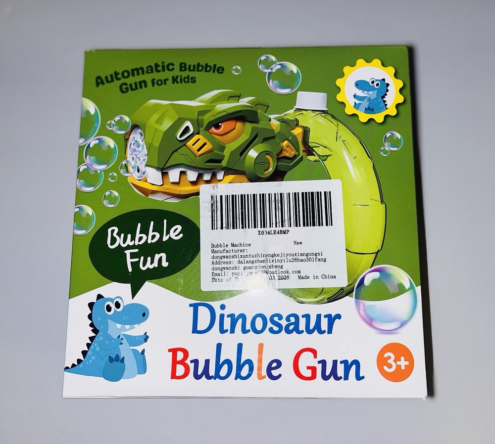 Bubble Fun Dinosaur Automatic Bubble Gun Toy for Kids 3+ Years