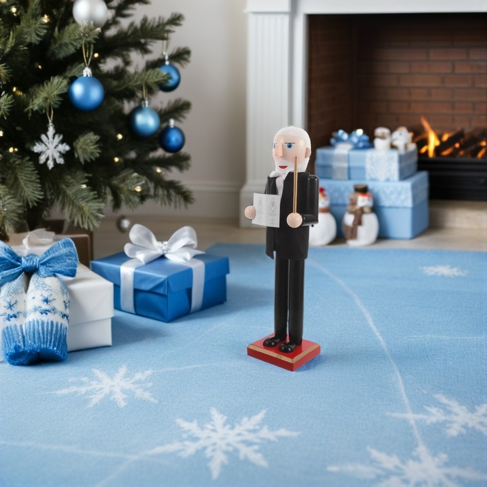 Wooden Professor Nutcracker Decorative Black Nutcrackers Decoration