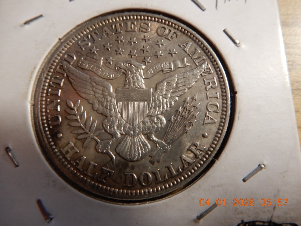 1892 P AU BARBER HALF DOLLAR