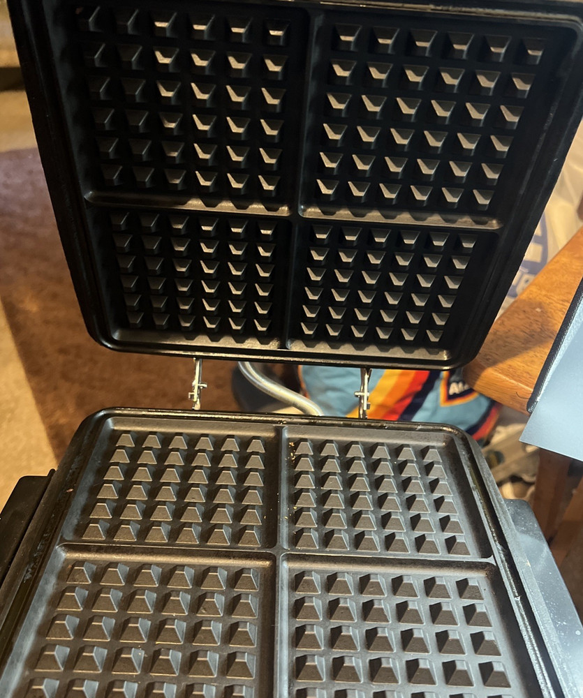 VTG GE Waffle Maker & Grill Chrome Reversible Plates TESTED, EUC