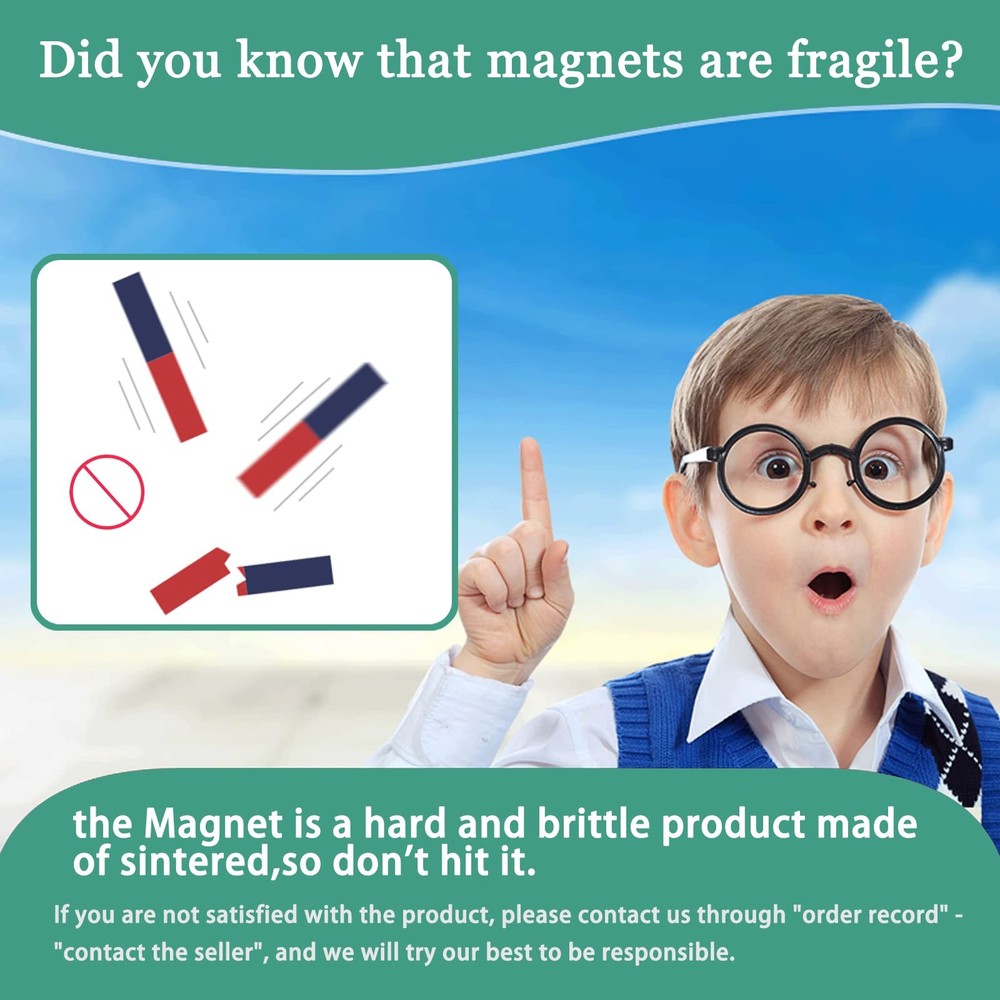 2 Pack Bar Magnet for Kids Science Experiment Education