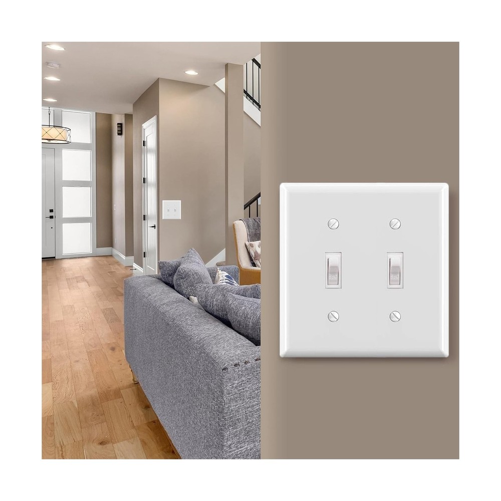 2-Gang Toggle Light Switch Wall Plate,Double Switch Wall Plates, Light Switch...