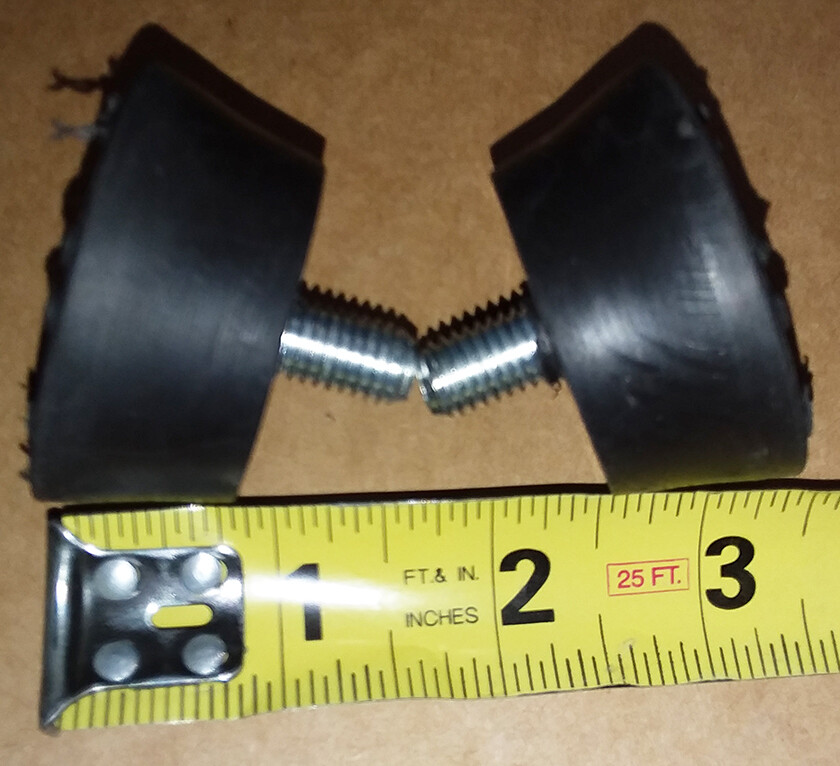 TWO USED BOWFLEX HVT BASE RUBBER FEET