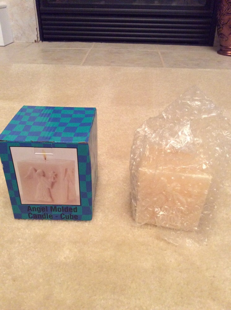 Christmas 4x4 Square Candle W/ Angel Image