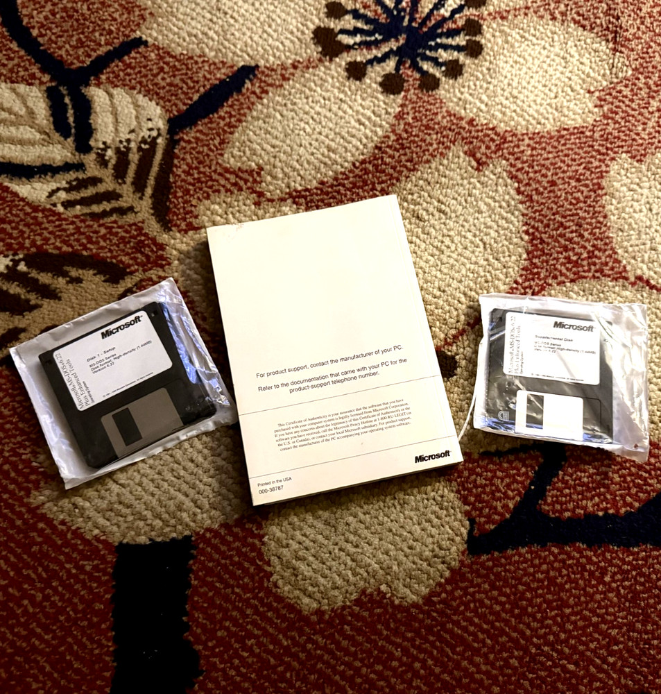 Microsoft Windows MS-DOS 6.22 Operating System Users Guide with 3.5 Floppy Discs