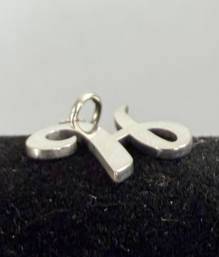 JAMES AVERY Sterling Silver Cursive Script Initial Letter H Charm Pendant LARGE