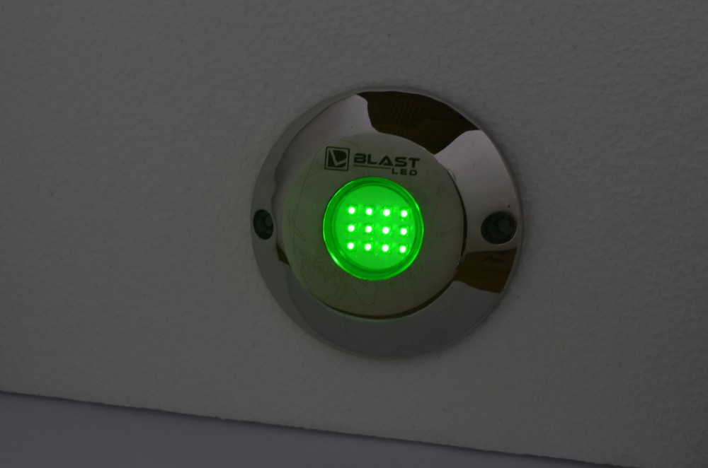 green Underwater led boat light surface transom flush mount