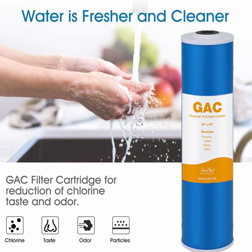 4-Stage 20x4.5" Big Blue Spin Down Sediment Whole House Water Filtration System