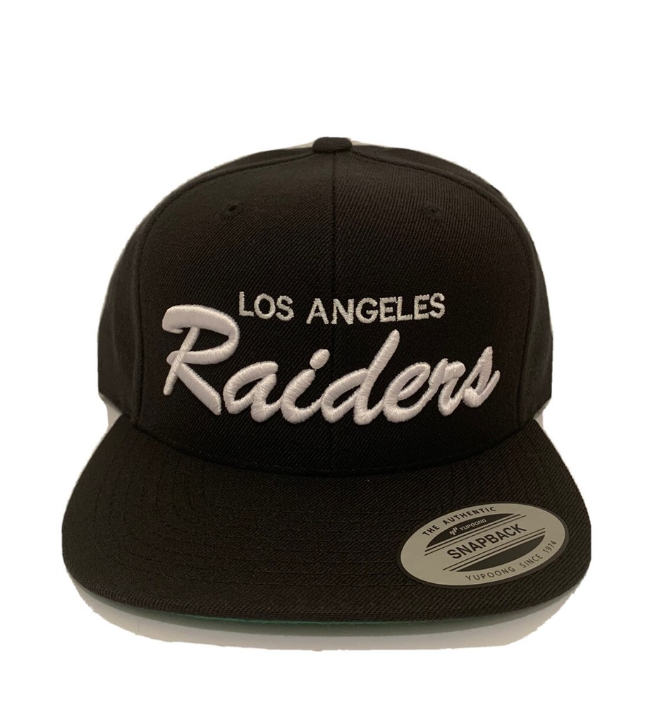 Los Angeles LA Raiders Script Classic Snapback Cap Hat Adjustable Black