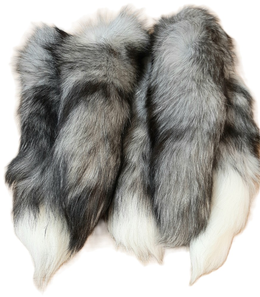 1 Tanned Indigo Fox Tail