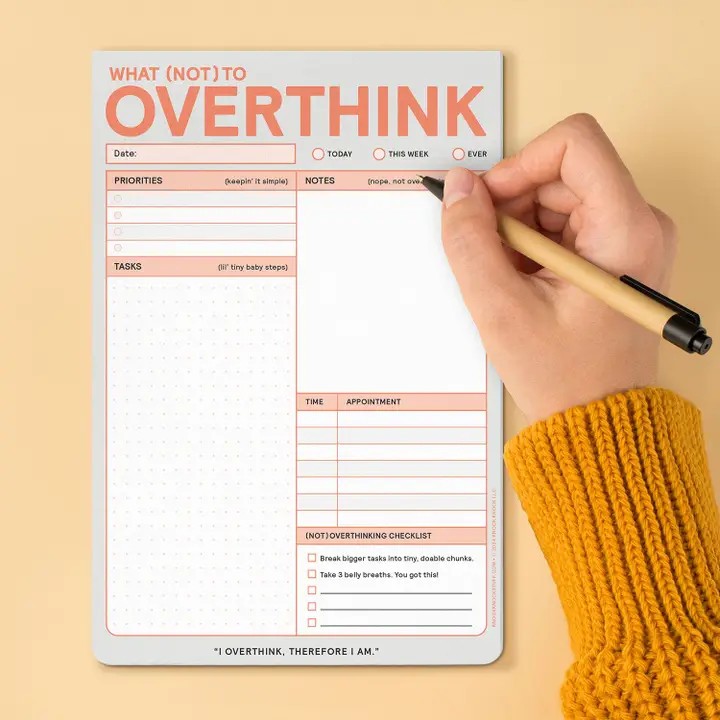 Knock Knock What Not Overthink Pastel Notepad