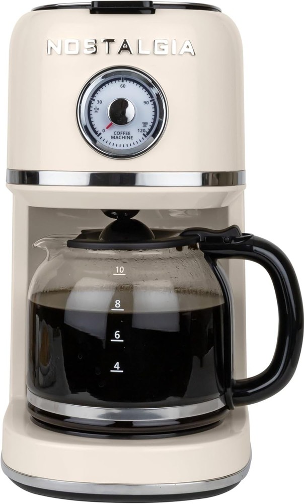 Classic Retro 10 Cup Coffee Maker - One-Touch Drip Brew, Reusable Filter - An...