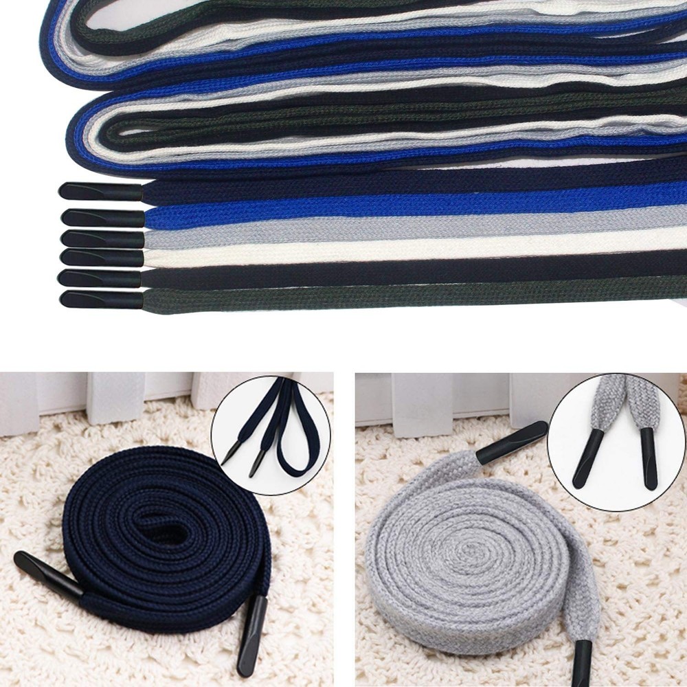 12 Pieces Replacement Drawstring Cords Flat Drawstrings with Easy Threaders f...