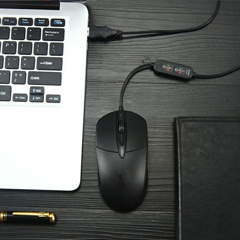 Winter USB Heating Wired Mouse 3-Button Corded Mouse for Laptop Desktop Notebook
