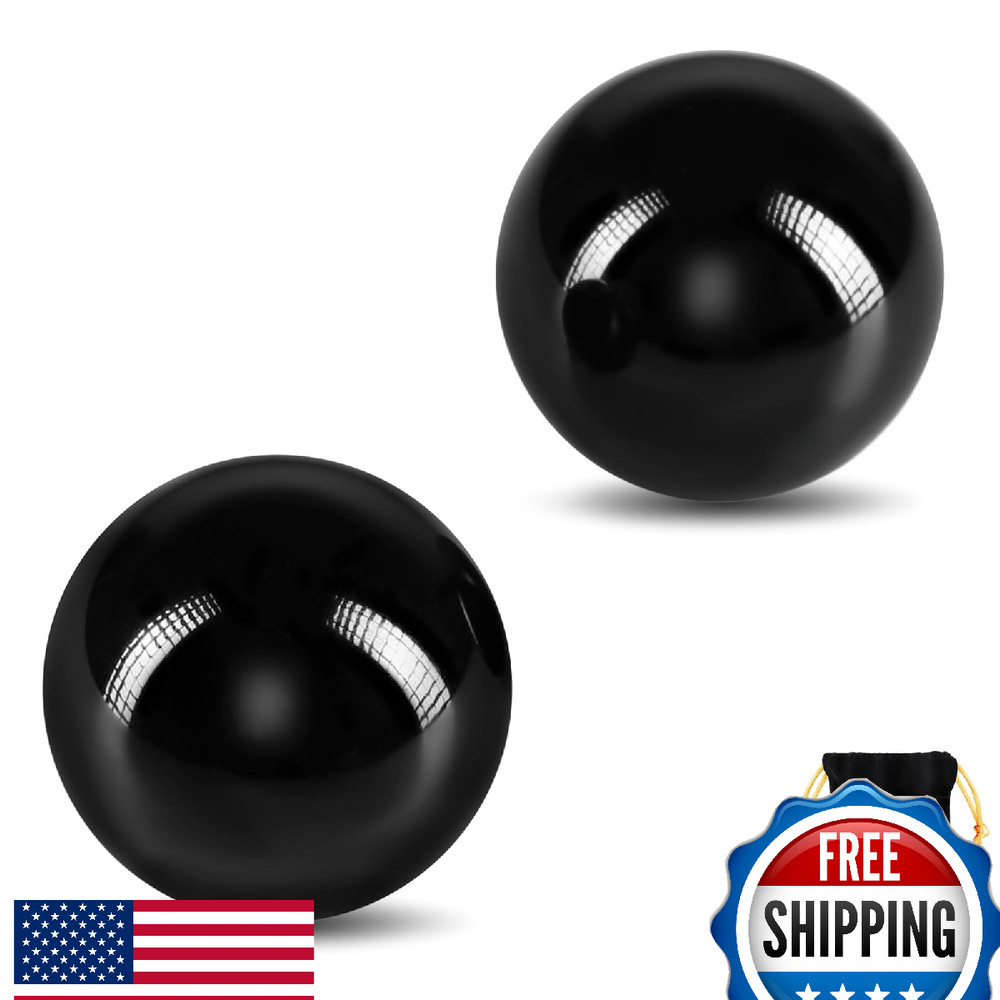 Learay Black Obsidian Baoding Balls - Chinese Health Exercise Massage - 2 Sizes