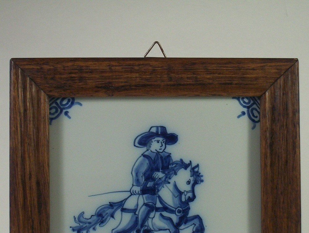 Tichelaar Makkum Framed Tile Hand Painted Horseman