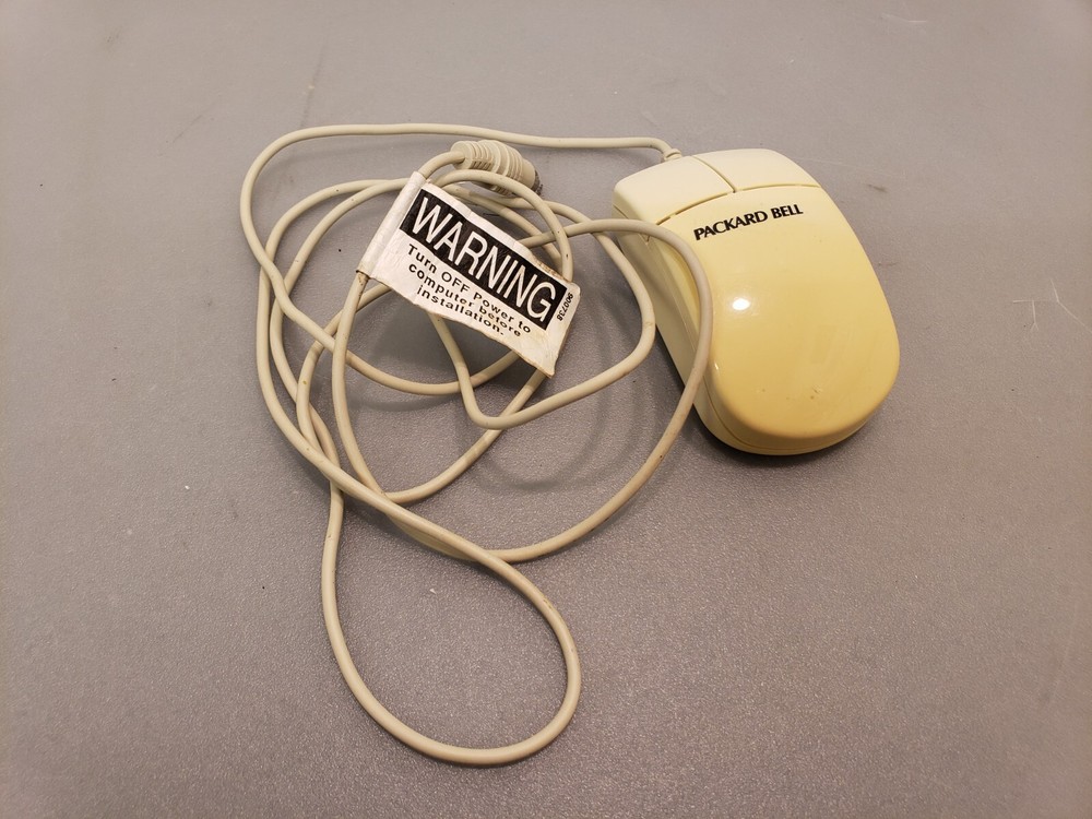Vintage Retro Packard Bell PS/2 2 Button Ball Mouse