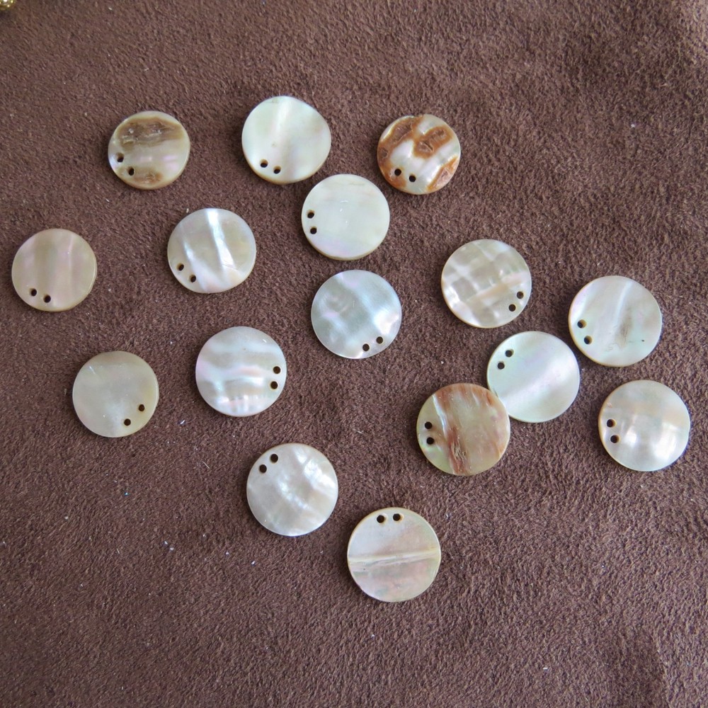 16 Vtg Abalone MOP Shell Button 5/8" Embellishment Buttons