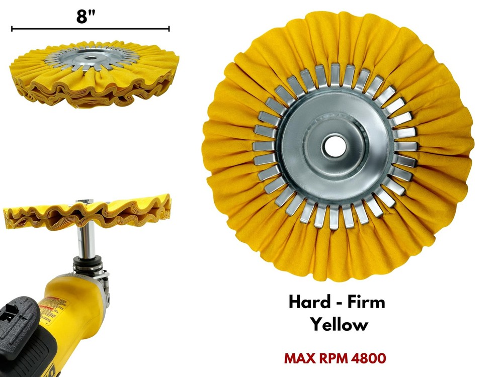 8-inch Airway Buffing Wheel Kit with Three-Step Compound and Angle Grinder Bu...