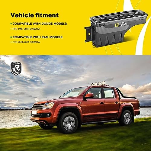 Truck Bed Storage Tool Box Lockable Compatible with 1987-2011 Driver Side