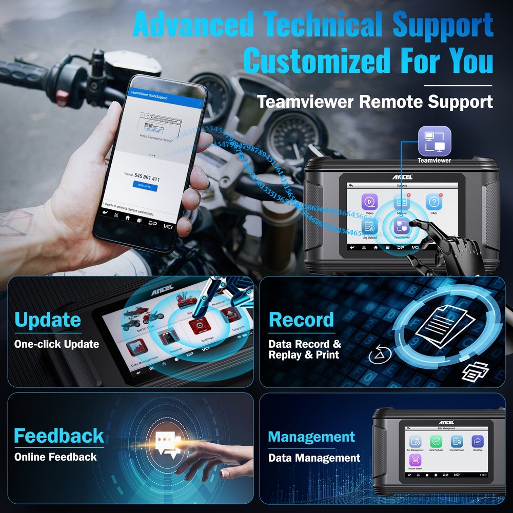 ANCEL MT500 PRO Motorcycle Scanner Full-System OBD2 Diagnostic Tool Programming