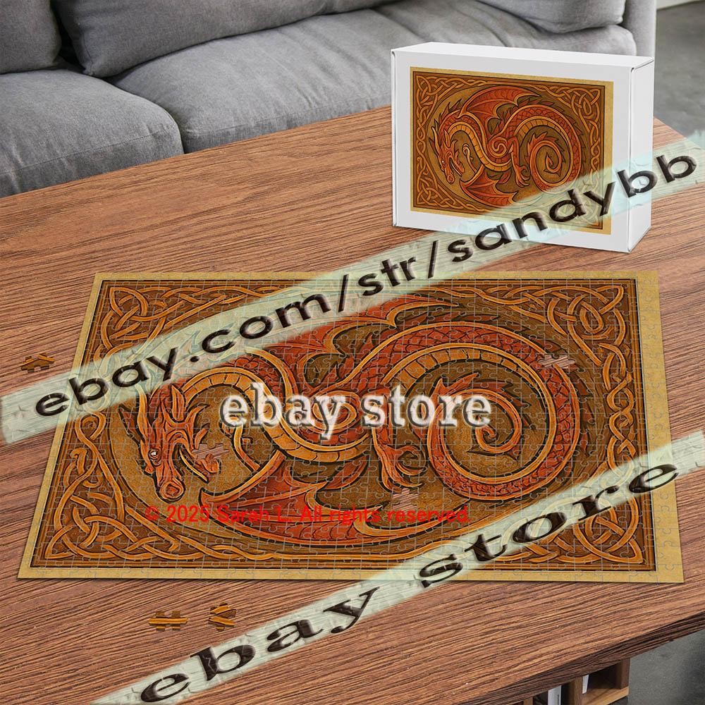 500 piece jigsaw puzzle Celtic Fire Dragon elemental power