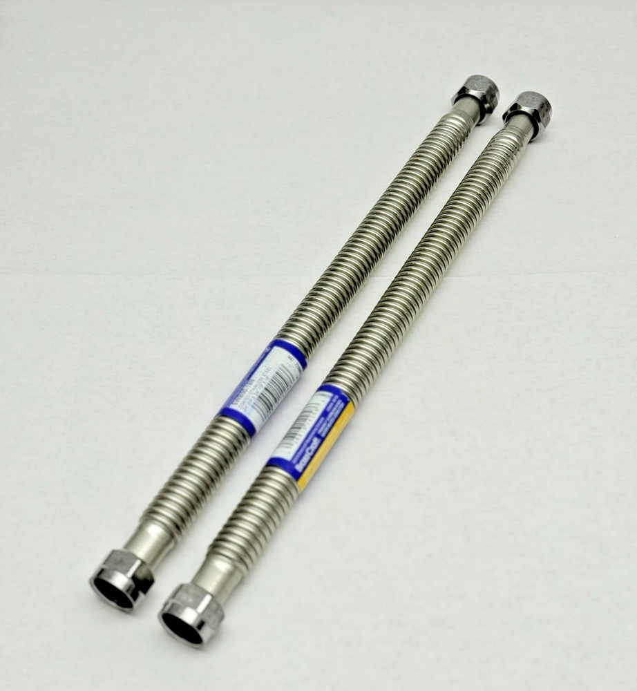 LOT OF 2, SWB00-18N BRASSCRAFT, WATER HEATER CONECTOR 3/4FIP X 3/4 FIP X 18"