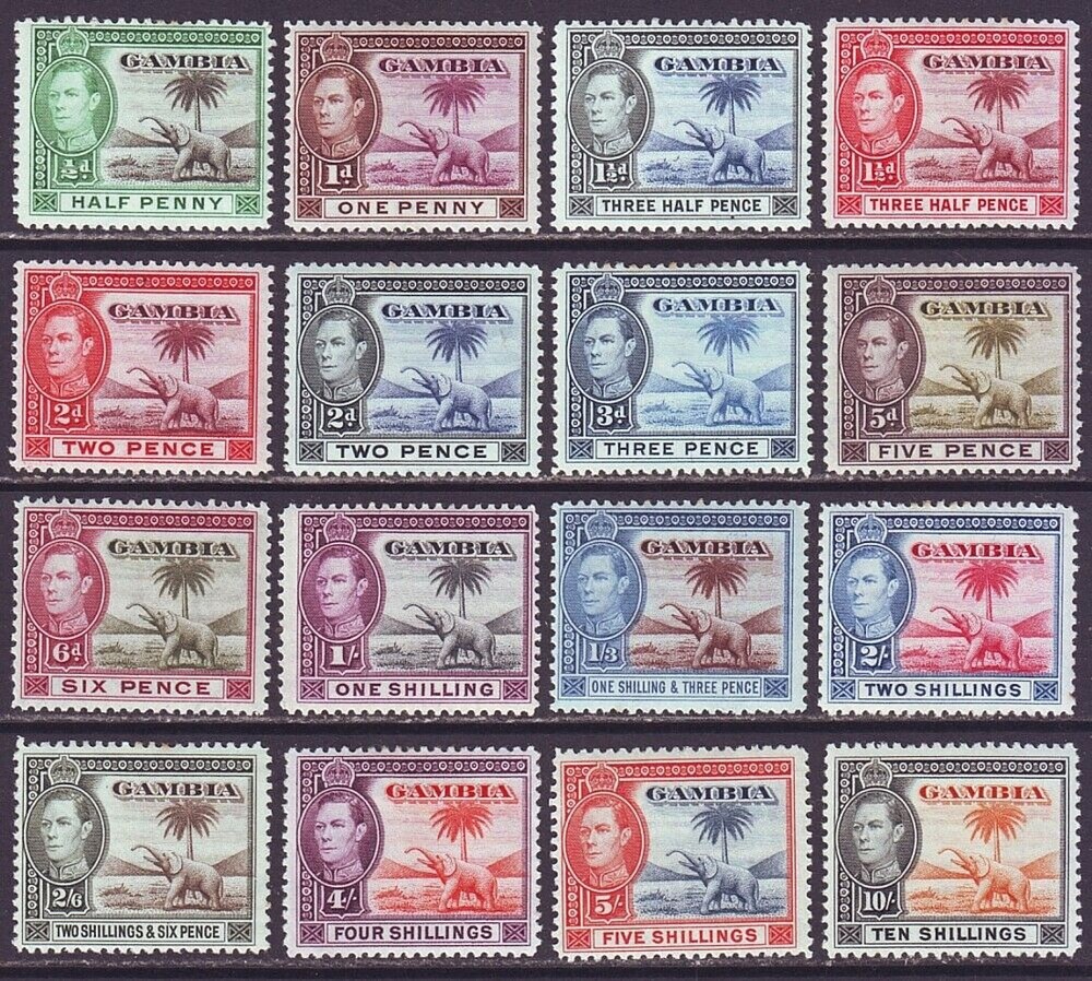 Gambia 1938 SC 132-143 MH Set