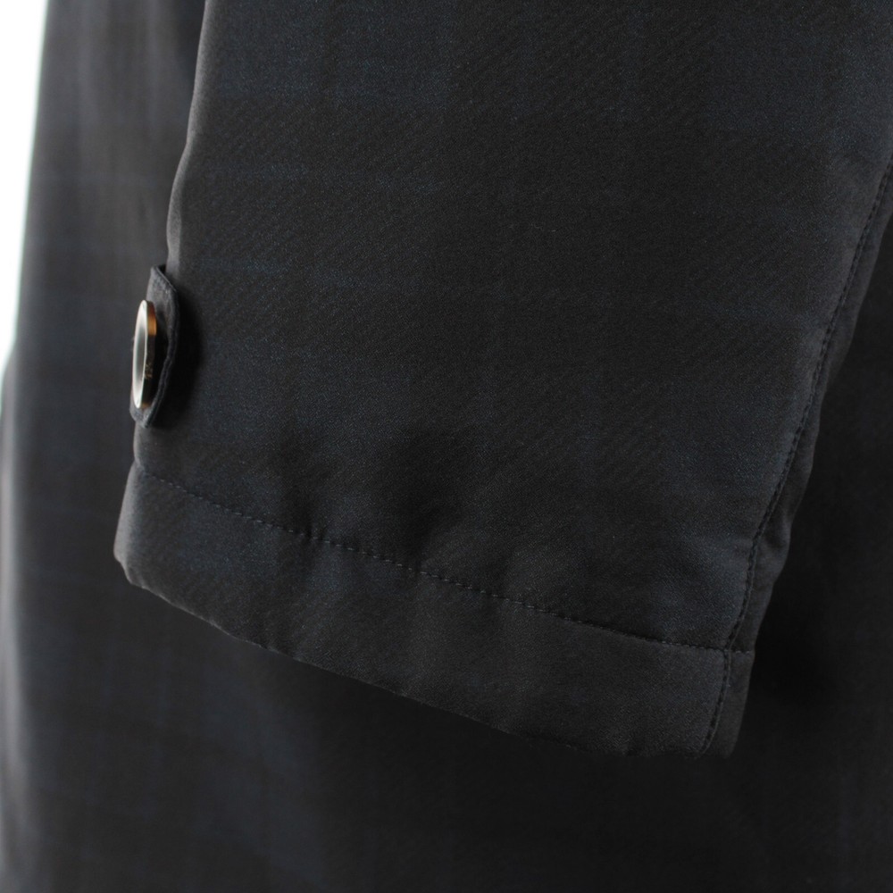 Canali Polyester Reversible Button Front Jacket Size 58 (3XL US) In Blue / Plaid