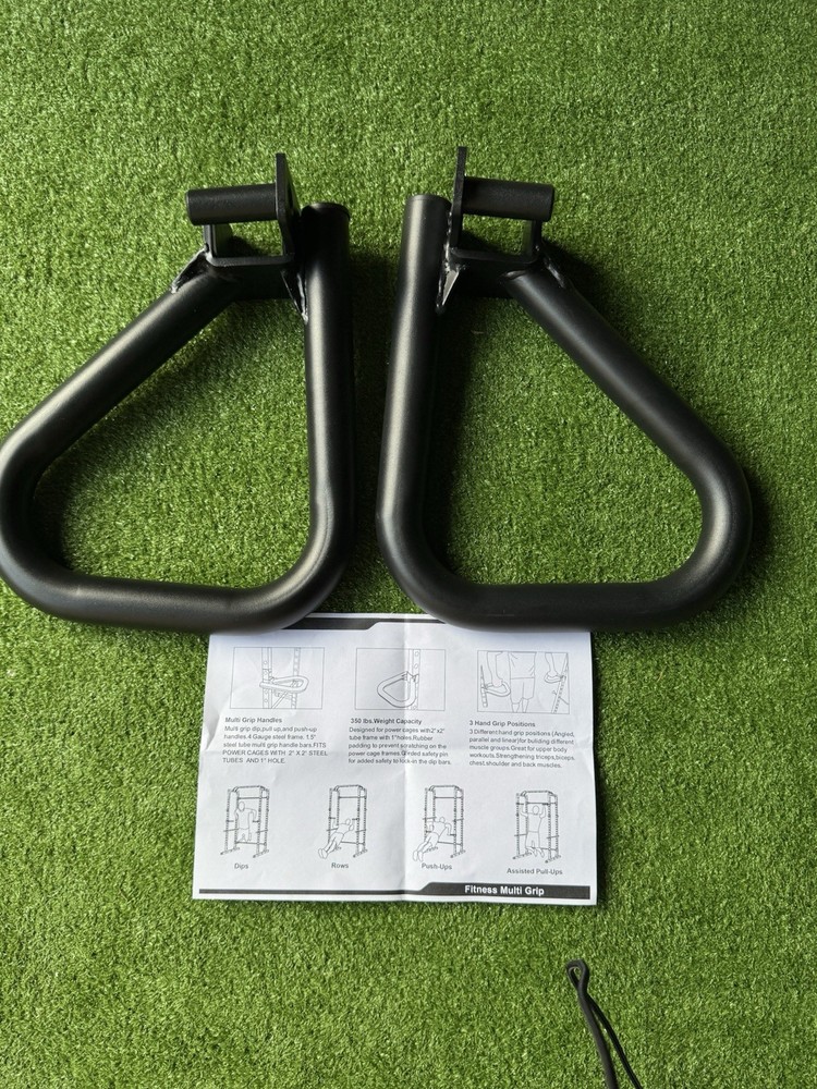 Power Rack Dip Handles Attachment-multi Grip Pull Up Bars For 2x2’’ Cage 1” Hole