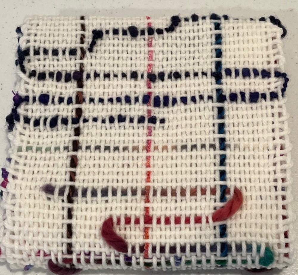 Handwoven White Acrylic Scarf with Textured Pattern