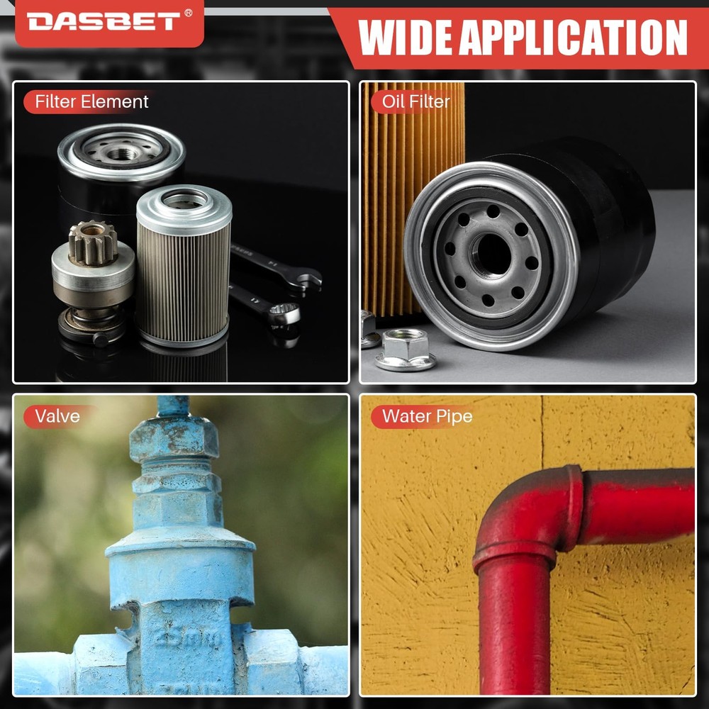 DASBET 12 Inch Strap Wrench Pipe Adjustable