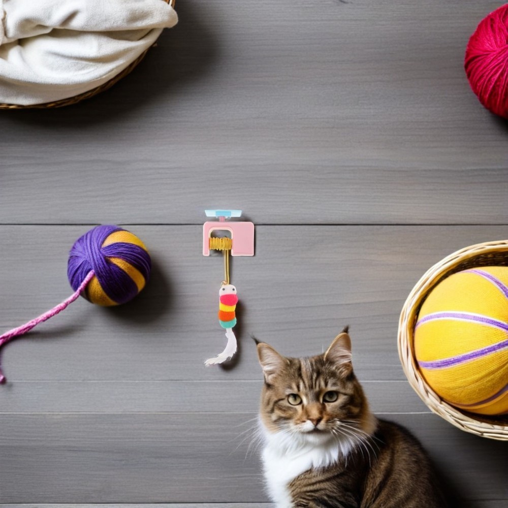 Interactive Cat Toys: Automatic Plastic Cat Teaser Retractable Hanging Indoor