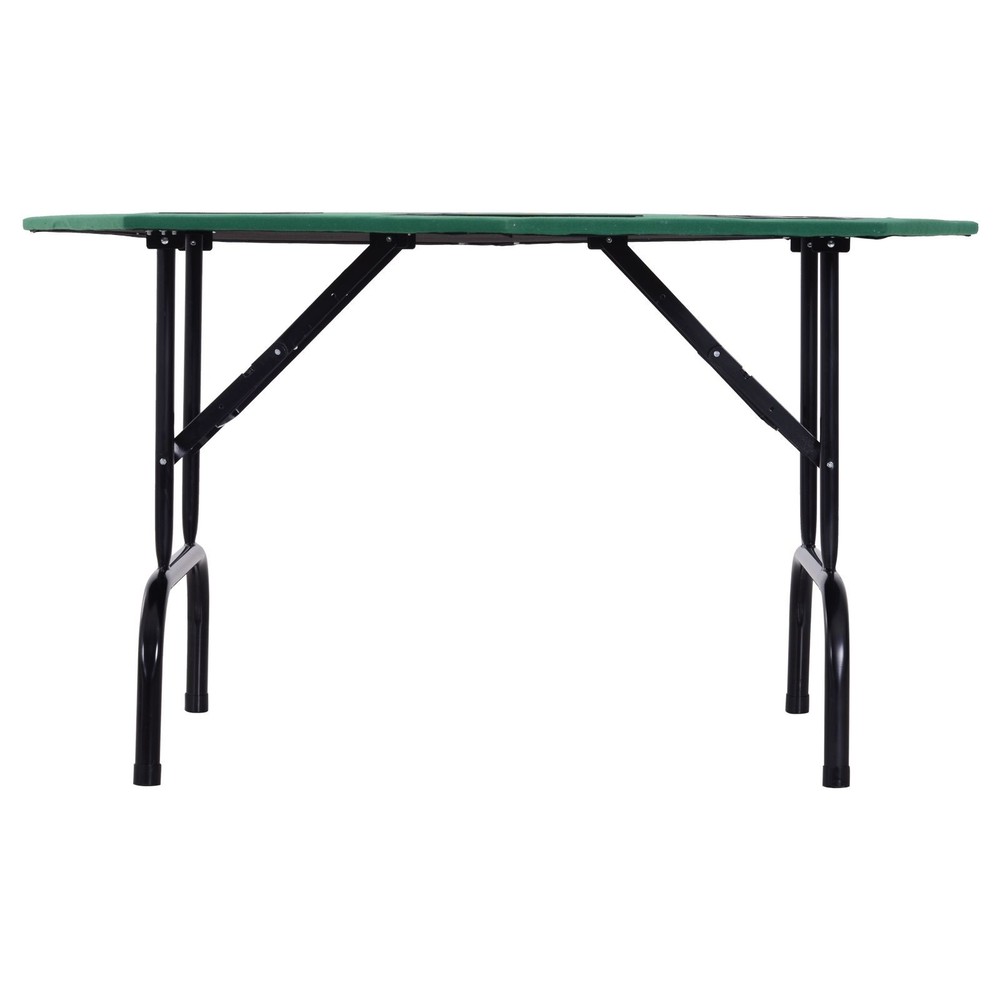 Durable MDF 48" 8-Player Poker Table Foldable with 8 Cup Holders Easy Storage