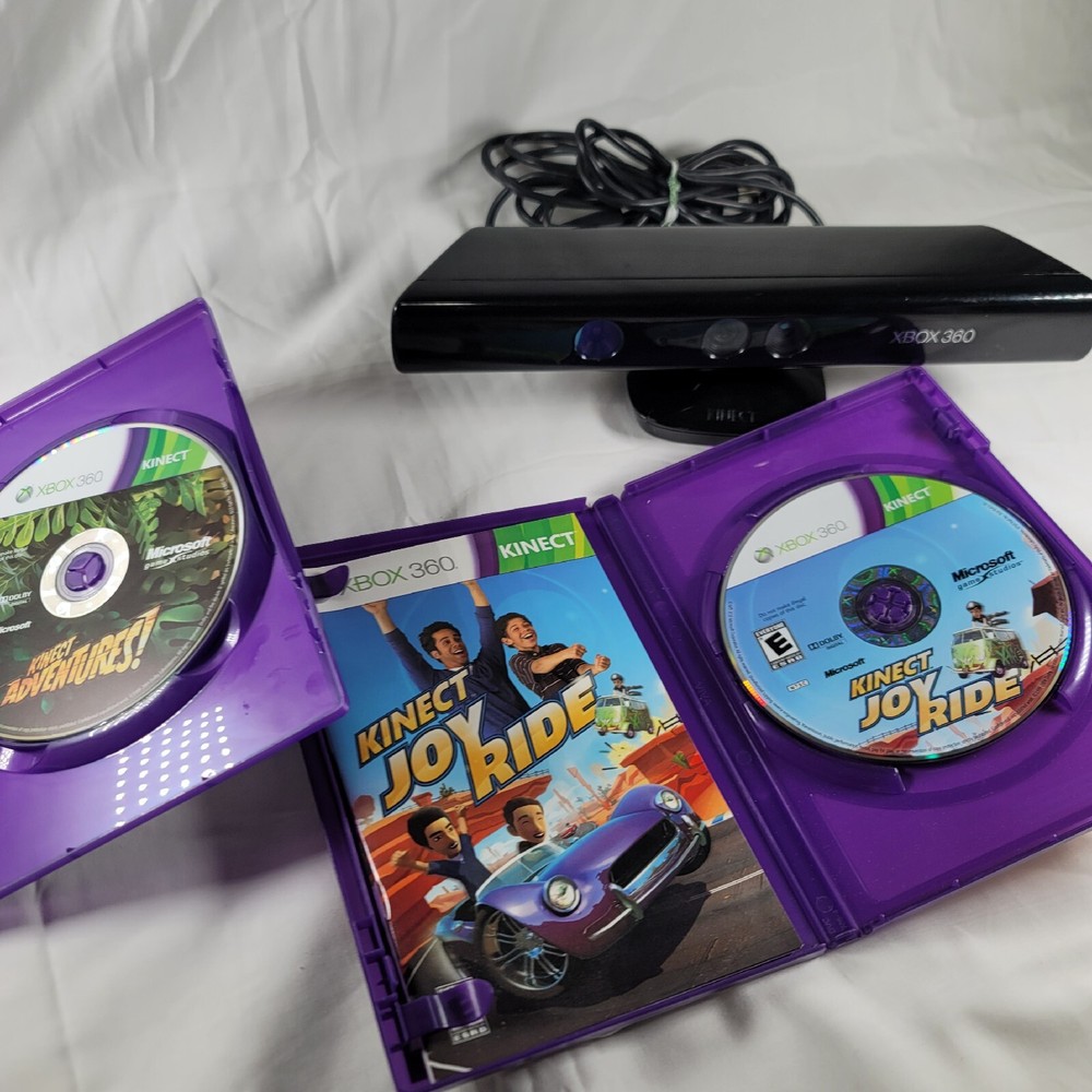 Microsoft Kinect Sensor for XBox 360 With Kinect Adventure Video Games