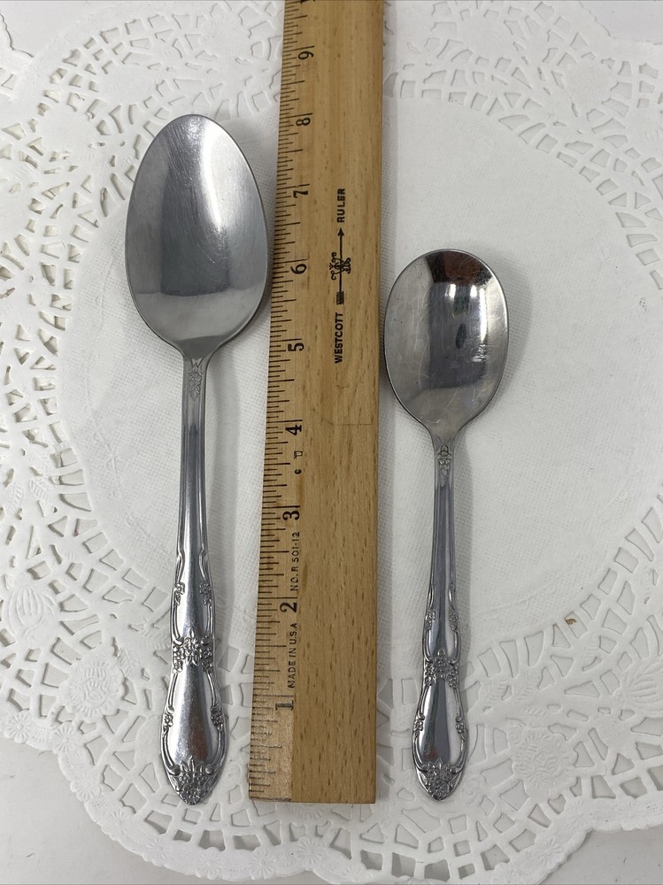 Rogers Oneida FENWAY Dream Glossy Stainless Set 2 Tablespoons & Sugar Spoon